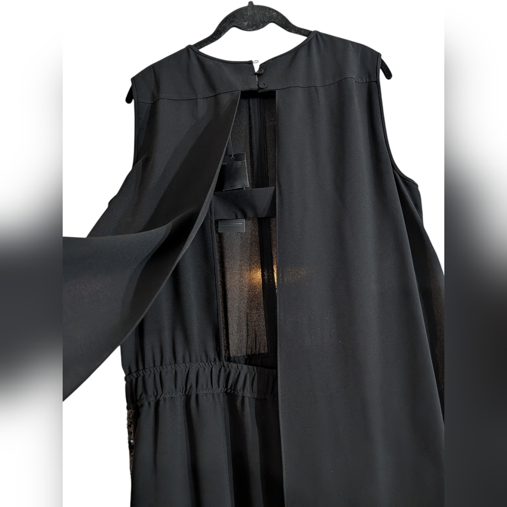 BCBGMAXAZRIA Mirabella Black Jumpsuit NWT Sequin Side Panels Sleeveless Size L - Picture 10 of 16